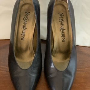 YSL DARK BROWN HEELS 6.5M US 37